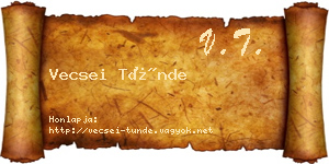 Vecsei Tünde névjegykártya